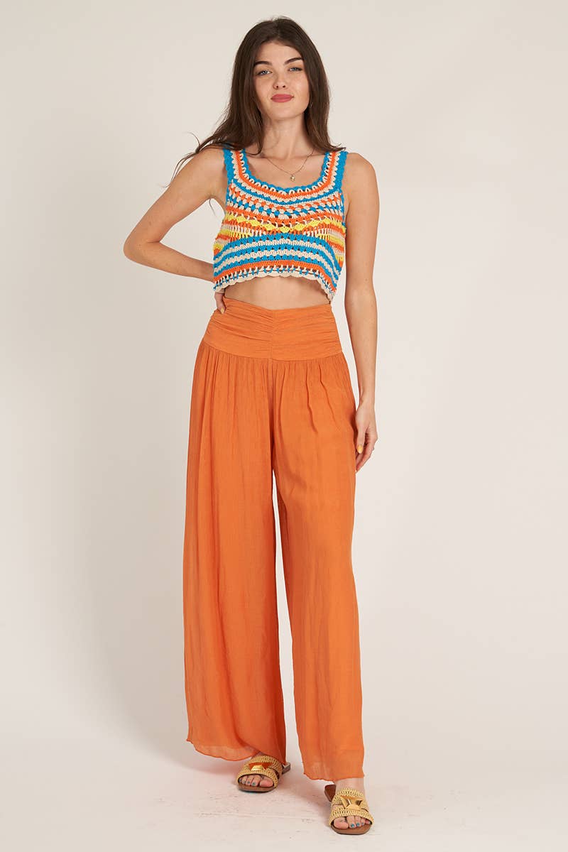 High Waisted, Wide Leg Flowing Pants - Choose Your Color