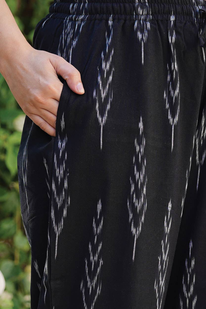 Black Ikat Handloom Pants