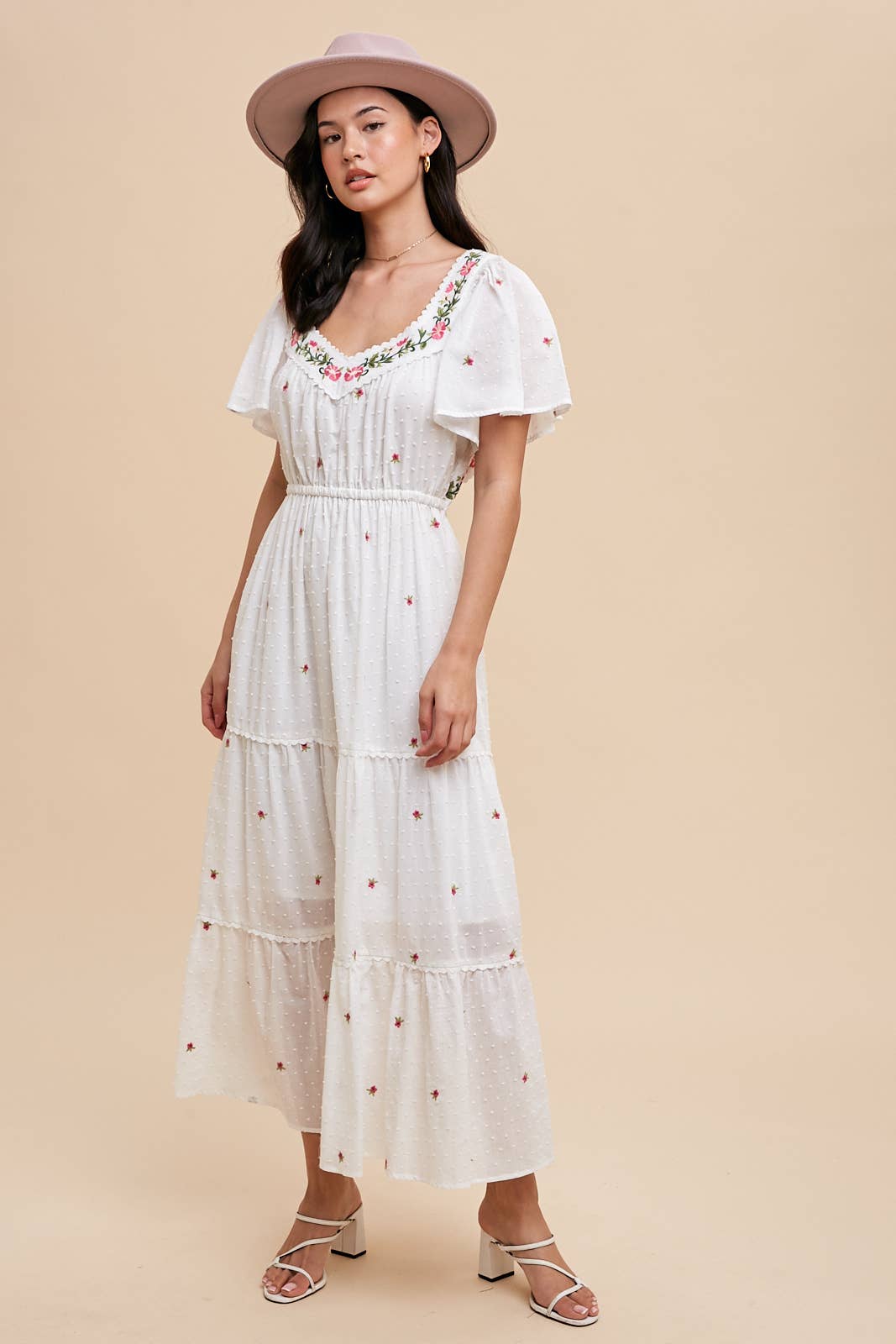 SWISS DOT EMBROIDERED DRESS