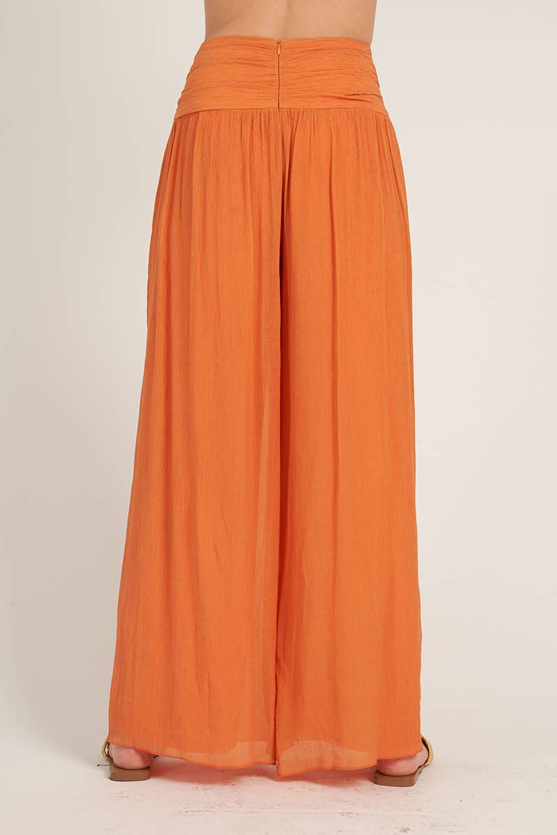 High Waisted, Wide Leg Flowing Pants - Choose Your Color