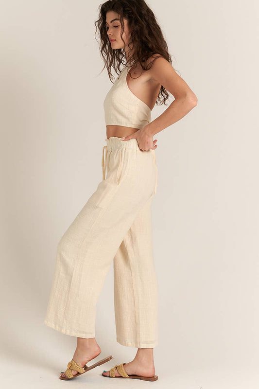 Cropped Halter Top and Pants Set