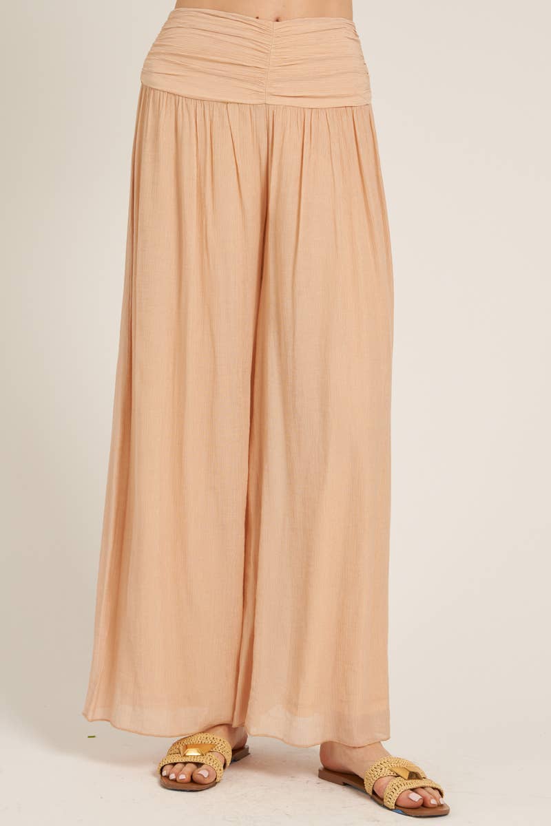 High Waisted, Wide Leg Flowing Pants - Choose Your Color