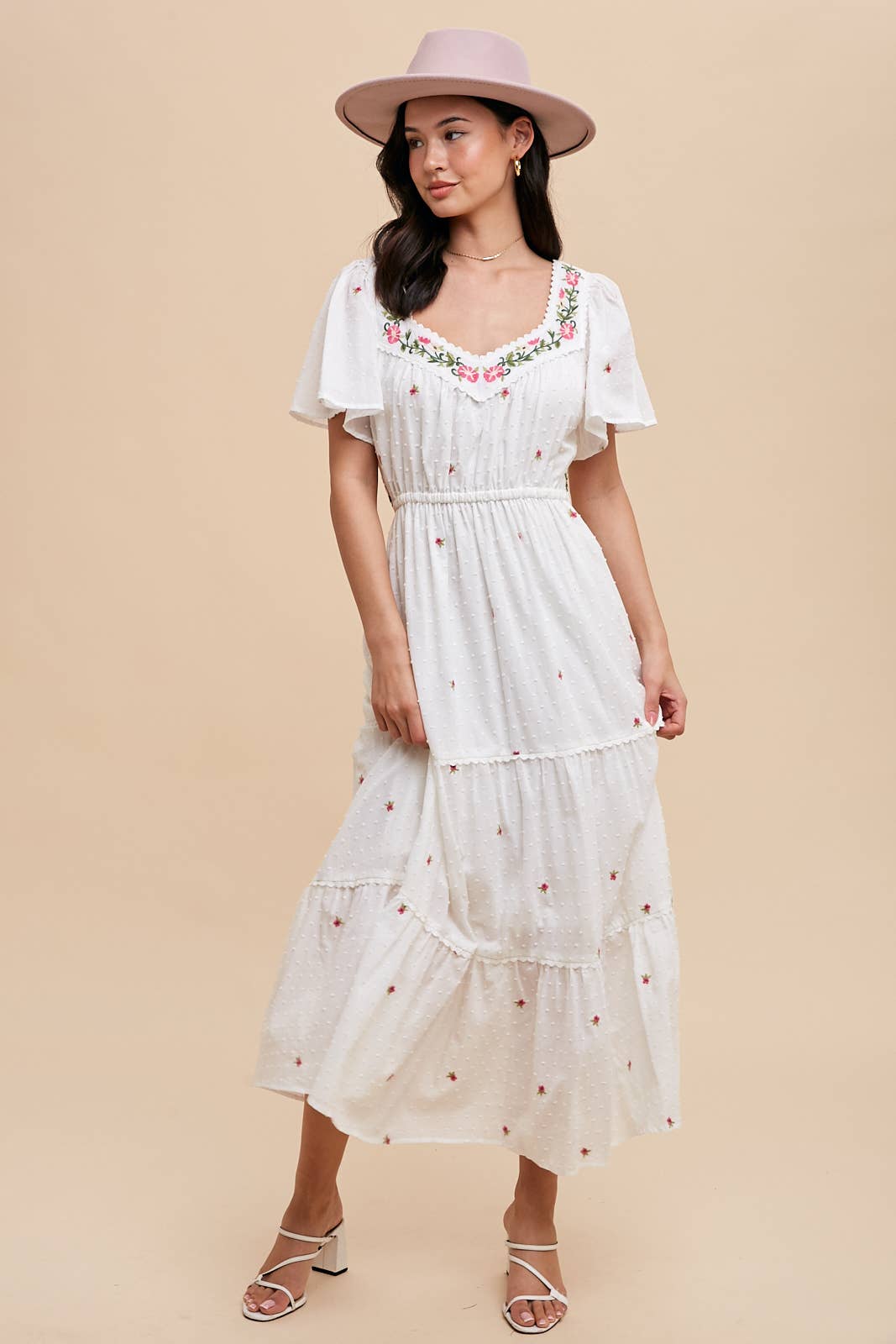 SWISS DOT EMBROIDERED DRESS