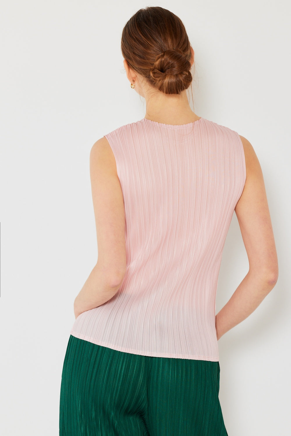 Pleated Sleeveless Crewneck Tank - Various Colors