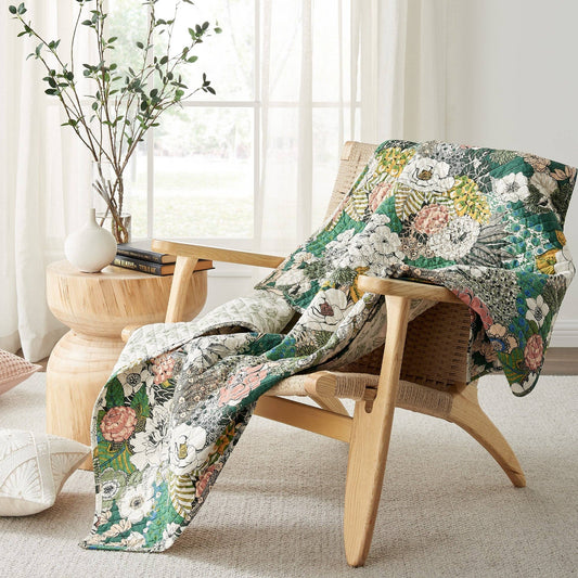 Bettina Floral Quilted Throw - Floral Print