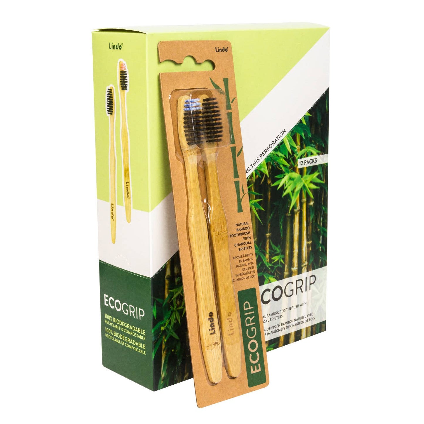 EcoGrip Bamboo Toothbrush - 2pcs/pk